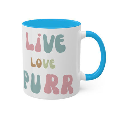 Live Love Purr Colorful Mugs, 11oz