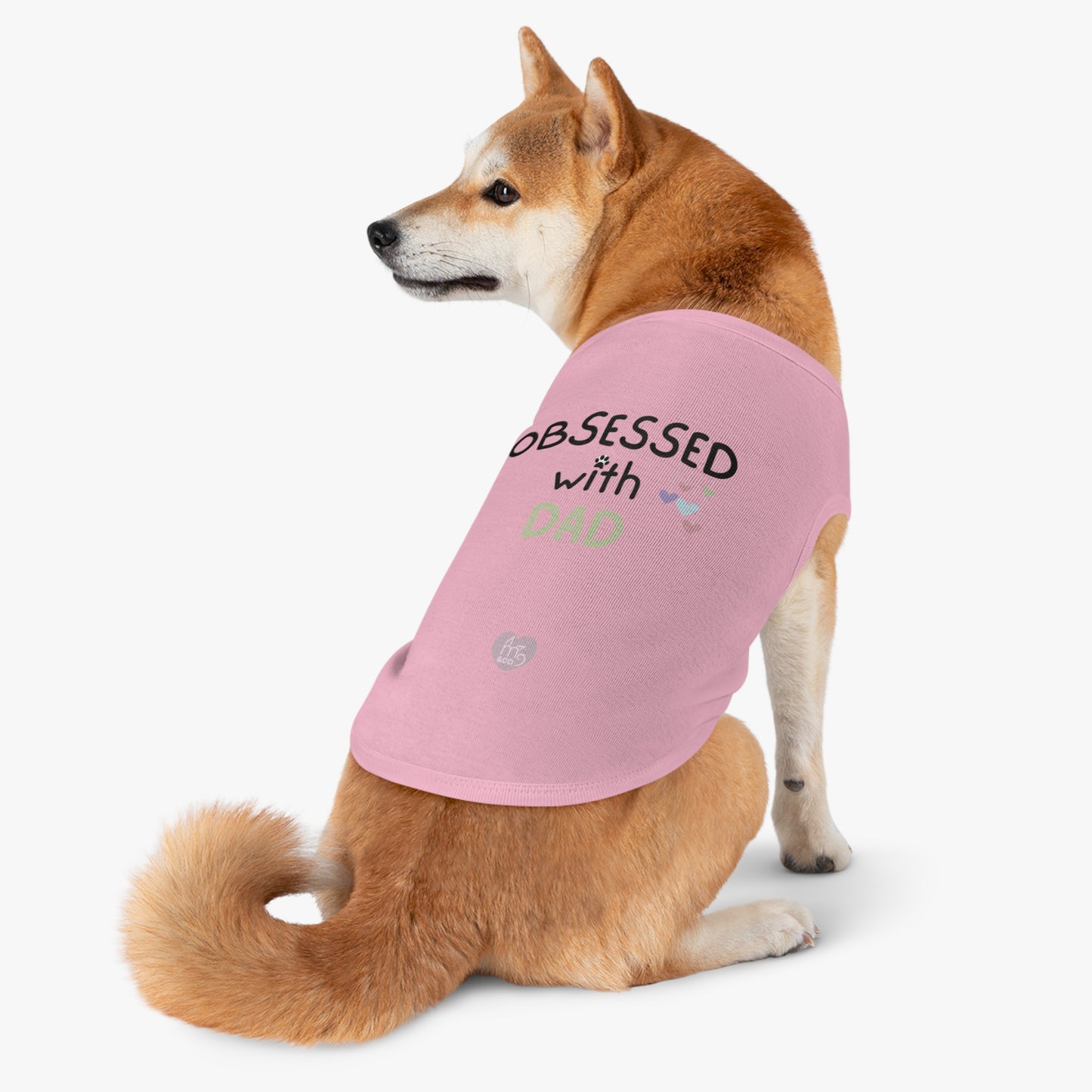 Obsessed with Dad Pet Tank Top - White and Pink