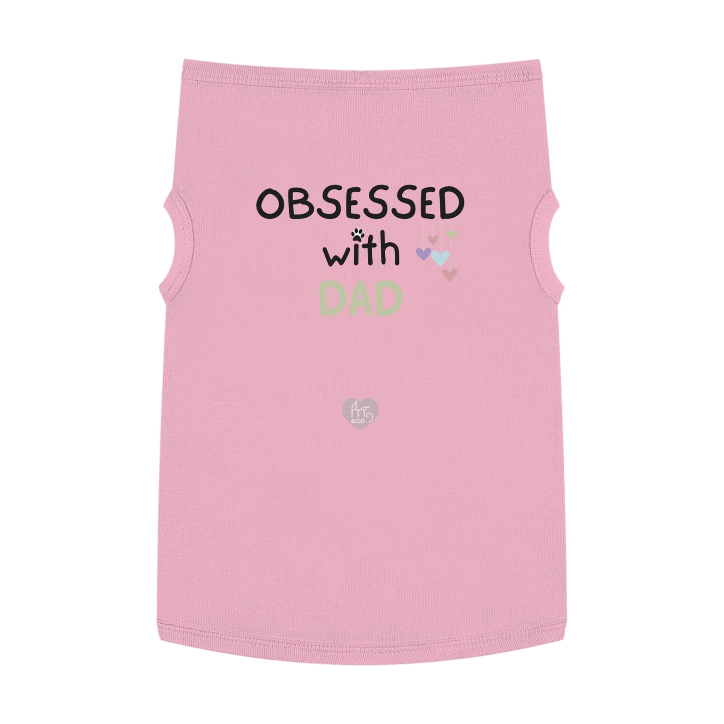 Obsessed with Dad Pet Tank Top - White and Pink