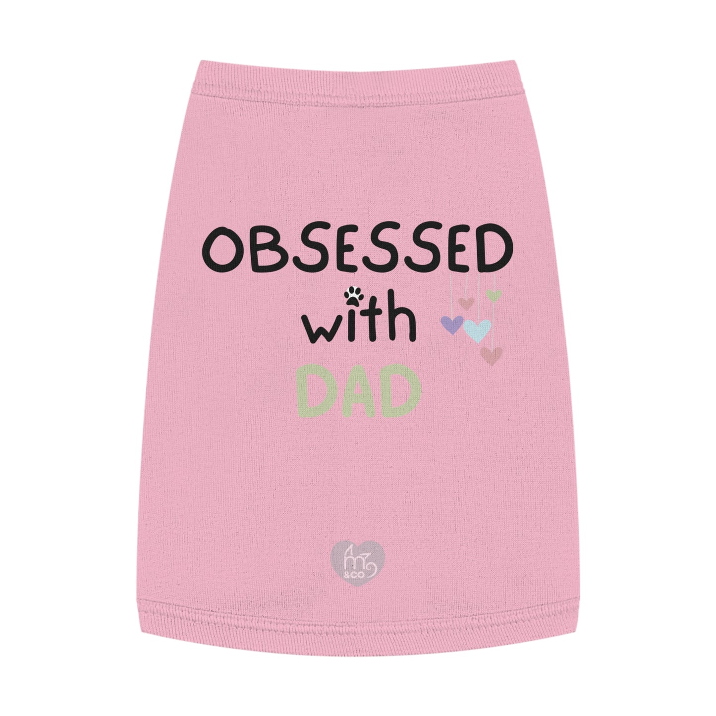 Obsessed with Dad Pet Tank Top - White and Pink